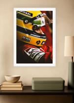 Quadro Ayrton Senna Ídolo com Vidro e Moldura Branca Tam:A4