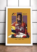 Quadro Ayrton Senna Legado com Vidro e Moldura Branca Tam:A4 Quadro Ayrton Senna Legado com Vidro e Moldura Branca Tam:A4