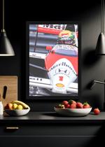 Quadro Ayrton Senna Lenda com Vidro e Moldura Preta Tam:A4