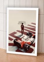 Quadro Ayrton Senna Lenda Eterna C/ Vidro e Moldura Branca Tam:A4 Quadro Ayrton Senna Lenda Eterna C/ Vidro e Moldura Branca Tam:A4