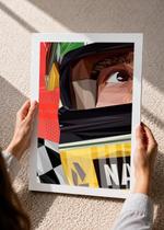 Quadro Ayrton Senna Rei de Mônaco C/ Vidro e Moldura Branca Tamanho:A4 Quadro Ayrton Senna Rei de Mônaco C/ Vidro e Moldura Branca Tamanho:A4