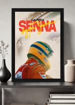 Quadro Ayrton Senna Sempre Lenda Com Vidro e Moldura Preta Tamanho:21cm x 30cm (A4)