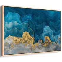 Quadro Azul das Profundezas em Ouro Celestial