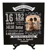 Quadro Azulejo 20x20 Casamento Bodas Aniversario Casamento