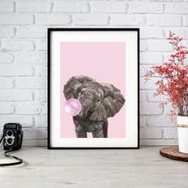Quadro Baby Elefante Bubble Gum - 60x48cm