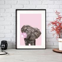 Quadro Baby Elefante Bubble Gum - 60X48Cm