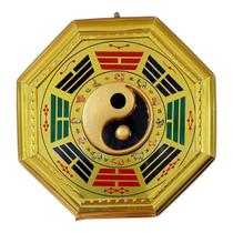 Quadro Baguá Feng Shui Dourado 13 Cm Yin Yang TALISMÃ Quadro Baguá Feng Shui Dourado 13 Cm Yin Yang TALISMÃ