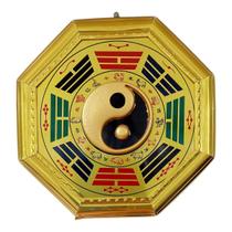 Quadro Baguá Feng Shui Dourado 13 Cm Yin Yang TALISMÃ