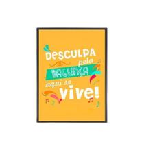 Quadro Bagunça Fundo Amarelo 33X24Cm - Com Vidro Quadro Bagunça Fundo Amarelo 33X24Cm - Com Vidro