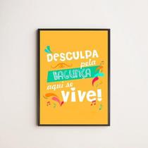 Quadro Bagunça Fundo Amarelo 45X34Cm Com Vidro Moldura Preta Quadro Bagunça Fundo Amarelo 45X34Cm Com Vidro Moldura Preta