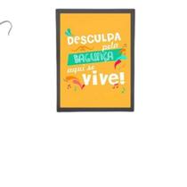 Quadro Bagunça Fundo Amarelo Moldura Preta 24X18Cm Quadro Bagunça Fundo Amarelo Moldura Preta 24X18Cm