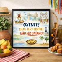 Quadro Bahia Amo Ser Baiano 33x33cm Mold Branca Vidro Quadro Bahia Amo Ser Baiano 33x33cm Mold Branca Vidro