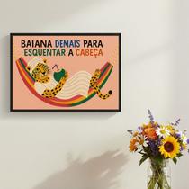 Quadro Baiana Demais Esquentar a Cabeça 33x24cm Mold Preta Vidro Quadro Baiana Demais Esquentar a Cabeça 33x24cm Mold Preta Vidro