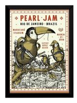 Quadro Banda Pearl Jam Arte Show Brasil Cartaz Moldurado