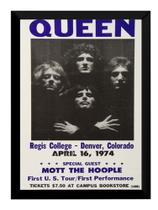 Quadro Banda Queen Cartaz Show Moldurada 42x29cm