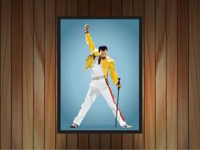 Quadro Banda Queen Freddie Mercury Com Moldura TT01 - Vital Quadros Do Brasil