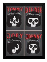Quadro Banda Ramones Punk Rock Caveira Arte Moldura 42x29cm