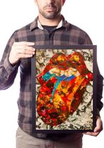 Quadro Banda The Rolling Stones Arte Poster Com Moldura