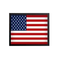 Quadro Bandeira Estados Unidos 24X18 Com Vidro - Branca