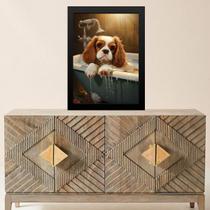 Quadro Banheiro Cão Charles Spaniel 24x18cm - com vidro Quadro Banheiro Cão Charles Spaniel 24x18cm - com vidro