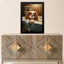 Quadro Banheiro Cão Charles Spaniel 45X34Cm - Com Vidro Quadro Banheiro Cão Charles Spaniel 45X34Cm - Com Vidro