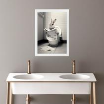 Quadro Banheiro Coleção Animais - Coelho 24x18cm - com vidro Quadro Banheiro Coleção Animais - Coelho 24x18cm - com vidro