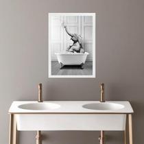 Quadro Banheiro Coleção Animais - Elefante 33X24Cm - Vidro