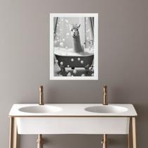 Quadro Banheiro Coleção Animais - Lhama 24x18cm - com vidro Quadro Banheiro Coleção Animais - Lhama 24x18cm - com vidro
