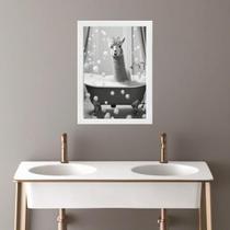 Quadro Banheiro Coleção Animais - Lhama 33X24Cm