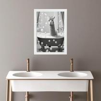 Quadro Banheiro Coleção Animais - Lhama 45X34Cm