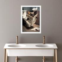 Quadro Banheiro Coleção Animais - Morcego 45x34cm - com vidro