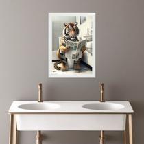 Quadro Banheiro Coleção Animais - Tigre 45x34cm - com vidro