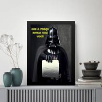 Quadro Banheiro Darth Papel Higiênico 24x18cm - com vidro