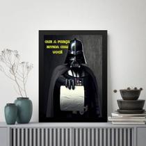 Quadro Banheiro Darth Papel Higiênico 45x34cm - com vidro