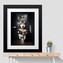 Quadro Banheiro Husky Siberiano - 60X48Cm