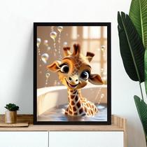 Quadro Banheiro Infantil - Girafinha Baby 33X24Cm