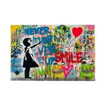 Quadro Banksy - Arte de Parede com Menina Balão - Graffiti Pop Art