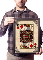 Quadro Baralho Poker Arte Rei De Ouros Jogo Cartas