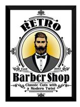 Quadro Barbe Shop Retro Poster Moldurado Arte Barbearia