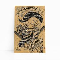 Quadro Barbearia Barber Caveira Perfil Retro Canvas 60X40Cm Quadro Barbearia Barber Caveira Perfil Retro Canvas 60X40Cm