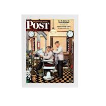 Quadro Barbearia Barber Shop Post Moldura Branca 60X40Cm