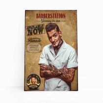 Quadro Barbearia Barberstation Decorativo Canvas 60x40cm Quadro Barbearia Barberstation Decorativo Canvas 60x40cm