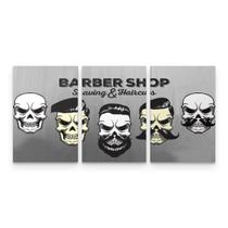 Quadro Barbearia Caveiras Estilos de Corte Mosaico Quadro Barbearia Caveiras Estilos de Corte Mosaico