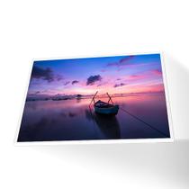 Quadro Barco céu Rosa Canvas Com Vidro