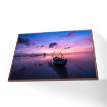 Quadro Barco céu Rosa Vinil Com Vidro