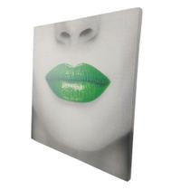 Quadro Batom Verde Boca Textura Moldura 40x40 Enfeite Recepçao Consultorio Sala Quarto Decoraçao Quadro Batom Verde Boca Textura Moldura 40x40 Enfeite Recepçao Consultorio Sala Quarto Decoraçao