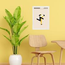 Quadro Bauhaus Amarelo e Preto - Running Man 24x18cm Quadro Bauhaus Amarelo e Preto - Running Man 24x18cm