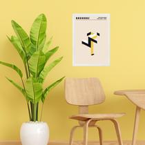 Quadro Bauhaus Amarelo E Preto - Running Man 45X34Cm - Vidro Quadro Bauhaus Amarelo E Preto - Running Man 45X34Cm - Vidro