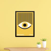 Quadro Bauhaus Amarelo - Olho Cílios 33x24cm - com vidro