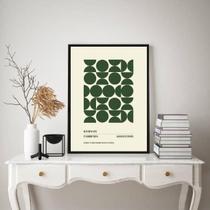 Quadro Bauhaus Arte Verde Escuro 24X18Cm - Com Vidro